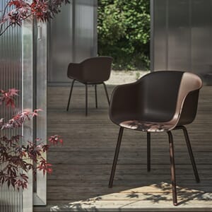 Fiber Outdoor Armchair - Brown Red