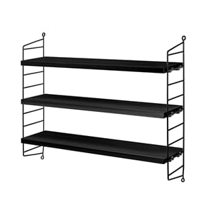 String Pocket Hylle Svart/Svart Ask