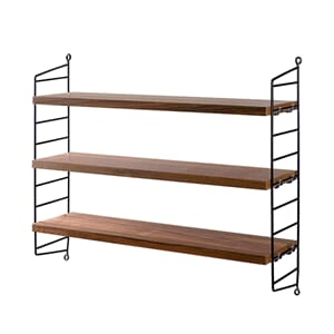 String Pocket Hylle Svart/Valnøtt