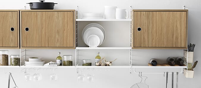 Skap og hyller til kjøkkenet