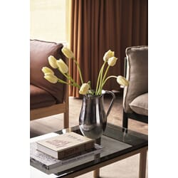 541231_Rel Kofi 140x50 grey tinted glass tabletop wb lacquer walnut frame_Indian Steel Pitcher no 2.jpg