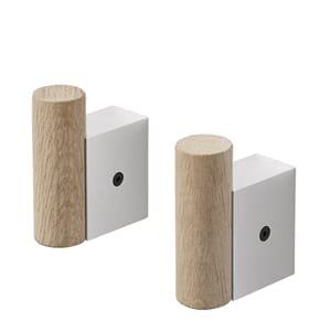 Knagg Attach Eik/Aliminium 2 stk