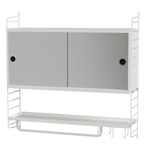 String vegghylle med speil 80x75