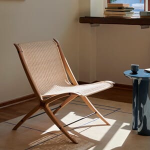 X Lounge Chair HM10 Rattan Oak Walnut