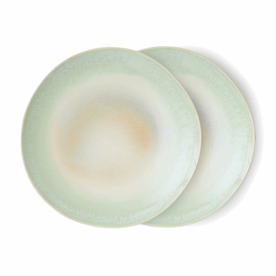 70s ceramics dinner plates palms (set of 2) (KST0062).png