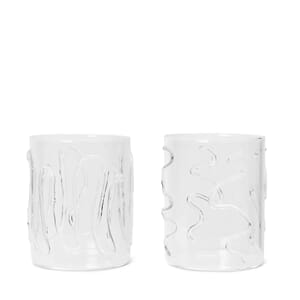 2 stk | Doodle Glass Tall Clear