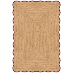 Gulvteppe Scallop Jute Burgundy