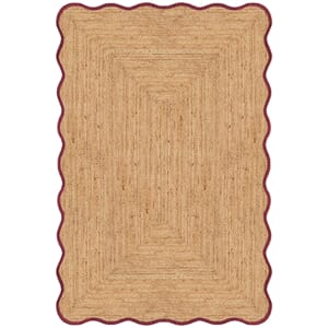 Gulvteppe Scallop Jute Burgundy