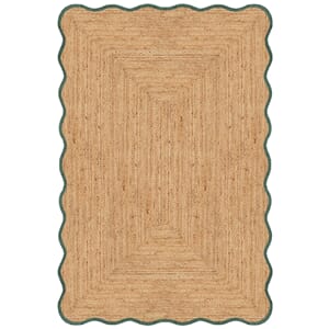 Gulvteppe Scallop Jute Dark Green