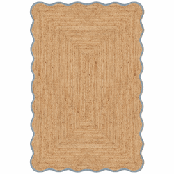 Gulvteppe Scallop Jute Misty Blue