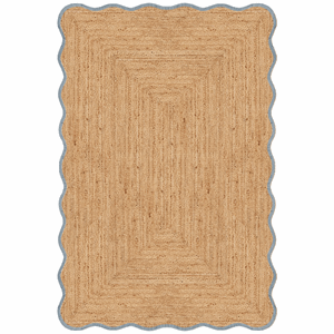 Gulvteppe Scallop Jute Misty Blue