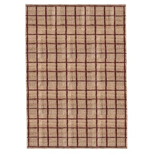 Gulvteppe Strata Braided Jute Burgundy