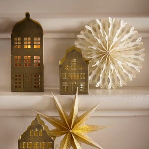 Lysestake Brownstone H13cm Golden