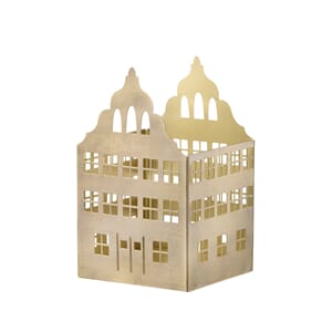 Lysestake Townhouse H16cm Golden