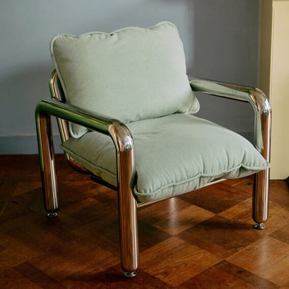 Loungestol Chrome Canvas Mint.jpg