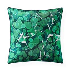 Marbleized Silk Pillow - Green