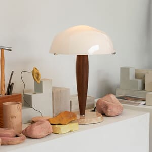 Herman Bordlampe SHY3 Walnut Cream Marble Opal