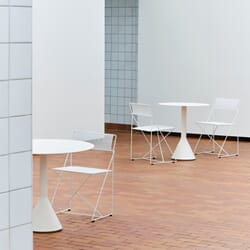 X-Line Chair chalk white powder coated seat back and chalk white powder coated steel base_Palissade Cone Table dia70xH74 cream white.jpg