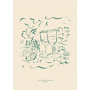 Poster Cheese and Wine