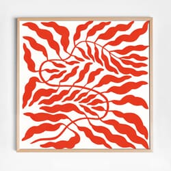 Poster Orange Red Leaf 50x50 cm