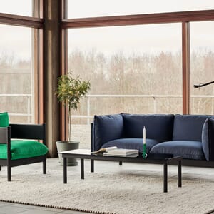 Arbour 2 Seater Steelcut Trio 796 black wb lacquer beech_Arbour Club Armchair Vidar 932 black wb lacquer beech base_Peas Random soft grey.jpg