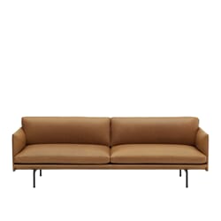 Outline Sofa 3 seter Skinn/Svart base