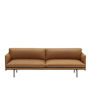 Outline Sofa 3 seter Skinn/Svart base