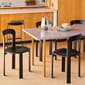 Two-Colour light grey wb lacquer valchromat tabletop_ochre powder coated steel_Rey Chair deep black wb lacquer beech_Indian Steel Pitcher No. 2.jpg