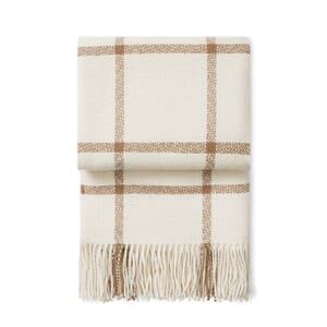 Alpakkapledd Tartan Ivory