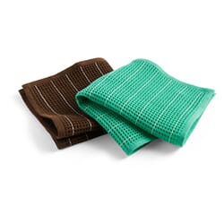 2 stk | Kjøkkenklut Chocolate/Pinstripe Emerald/Pinstripe
