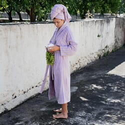 Morgenkåpe Lilac & Neon Yellow