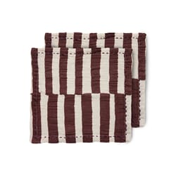 2 stk | Tøyserviett Striped Burgundy